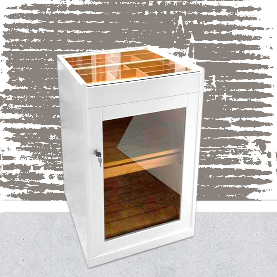 Estoril white lacquered humidor