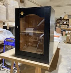 Medium black cabinet humidor model Berlin