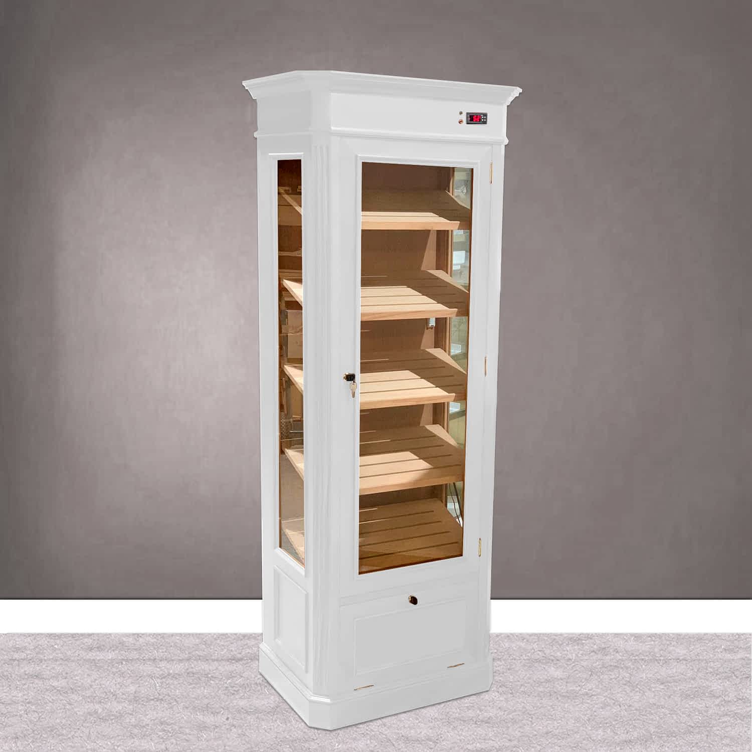 Humidor Paris con lacado blanco brillante