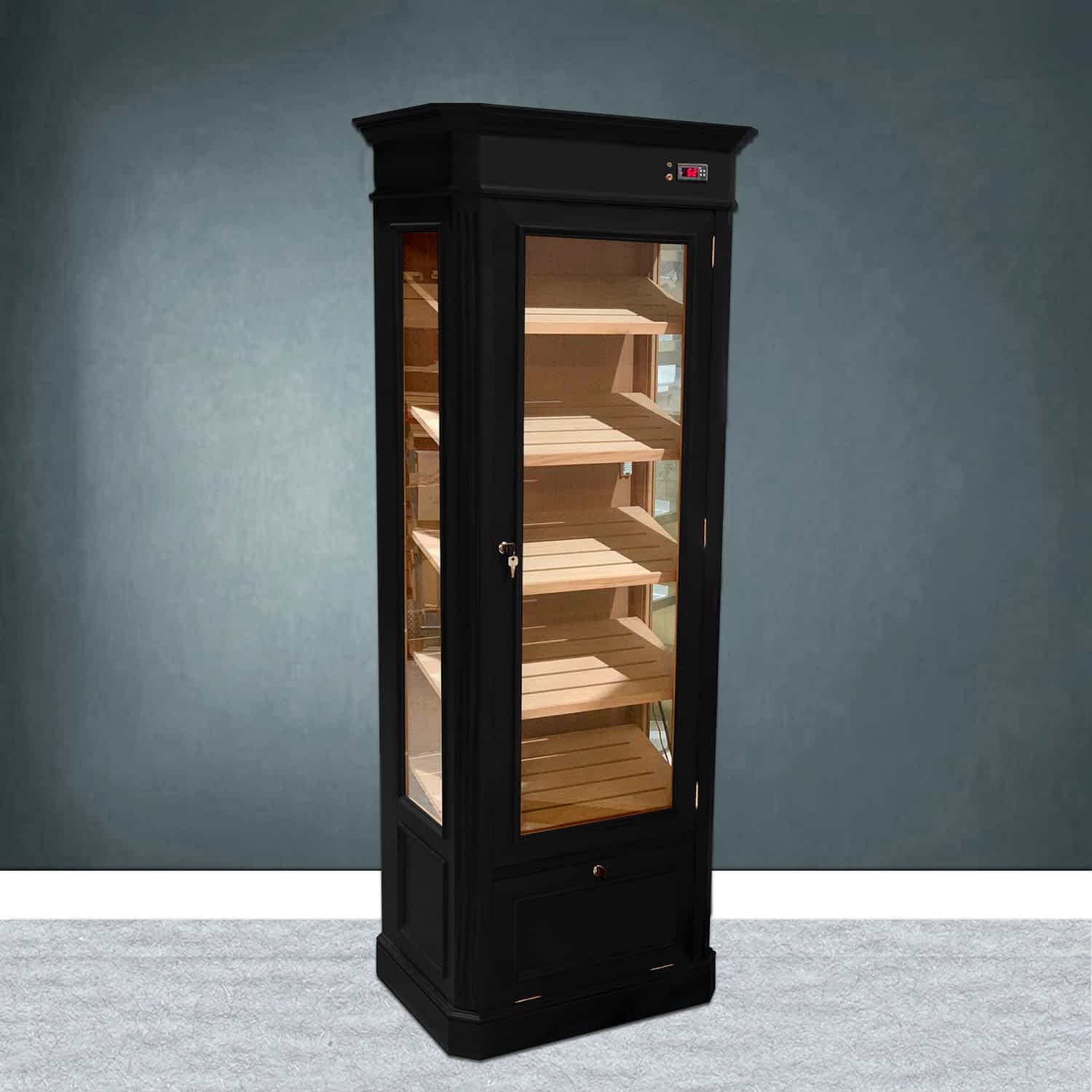 Humidor Paris con lacado negro brillante