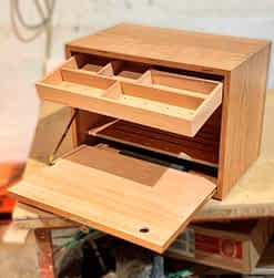 Presidente model humidor with the door open