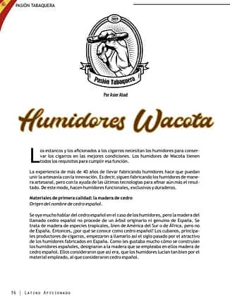 Humidores Wacota en Latino Aficionado