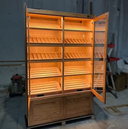 humidor with doors open