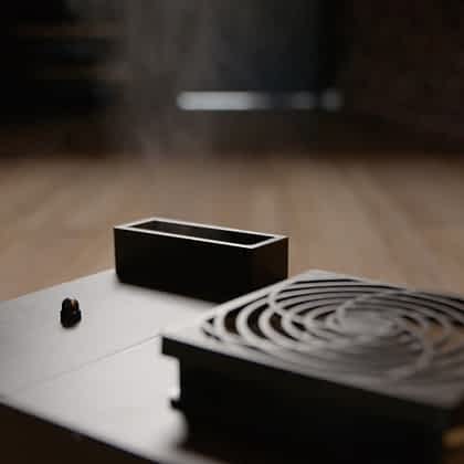 Humidifier generating humidity.