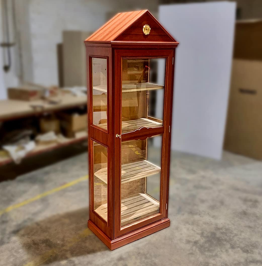 Humidoresa Monarca cristal caoba