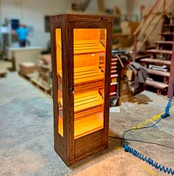 Humidores Imperial con laterales en cristal madera mediano