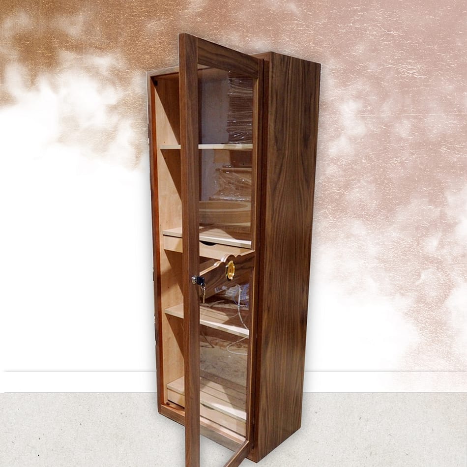 Humidor Imperial nogal abierto