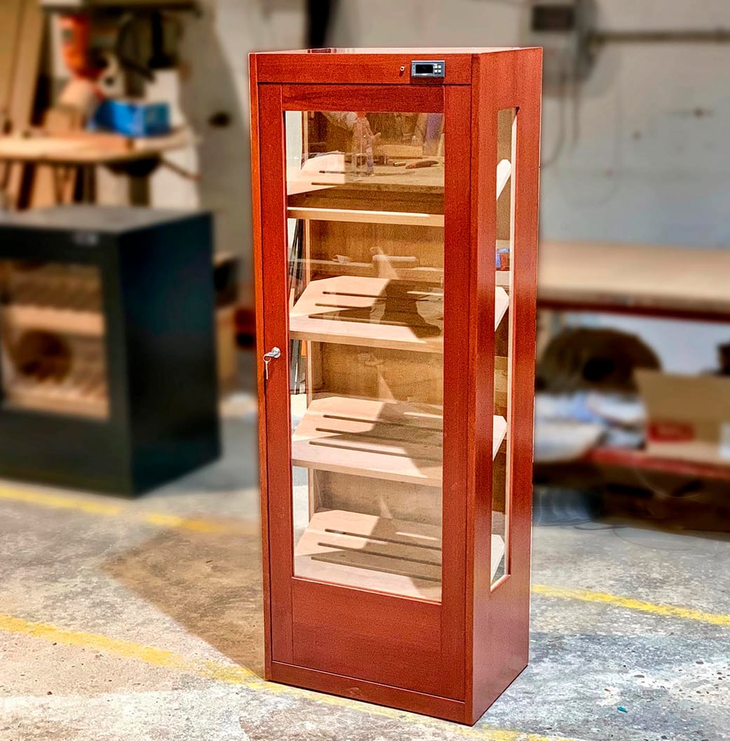 Imperial mahogany humidors with glass sides