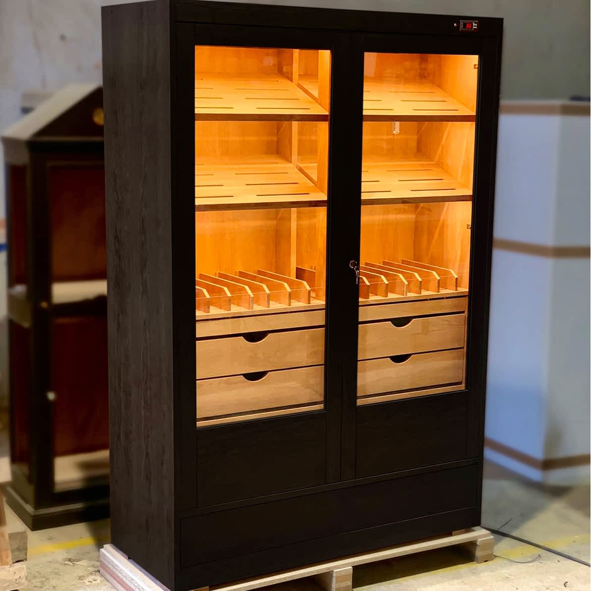 Quasar with tinted oak finish