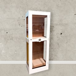Humidor Glass Imperial white lacquered