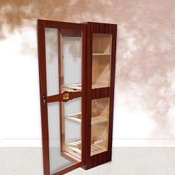Humidor Glass Imperial walnut open