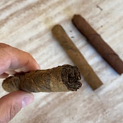The wrapper of the cigar