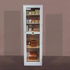 Taller Imperial model Humidor already with product to do its job. Keep the cedar moist and flavor the cigar.