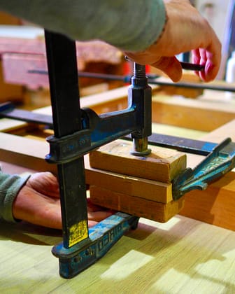 Gluing humidors Gluing humidors using the traditional method.