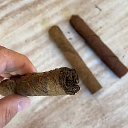 The wrapper of the cigar